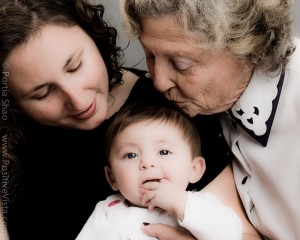 family portrait with mommy, grandma and great-grandma