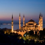 the blue mosque at dawn by Portia Shao