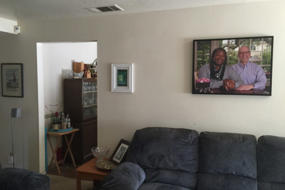 photo of wall portrait hanging in client's home